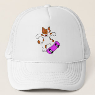 Casquette Chat en tant que skate avec skateboard
