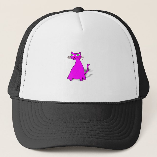 Casquette Chat gras rose (Devant)
