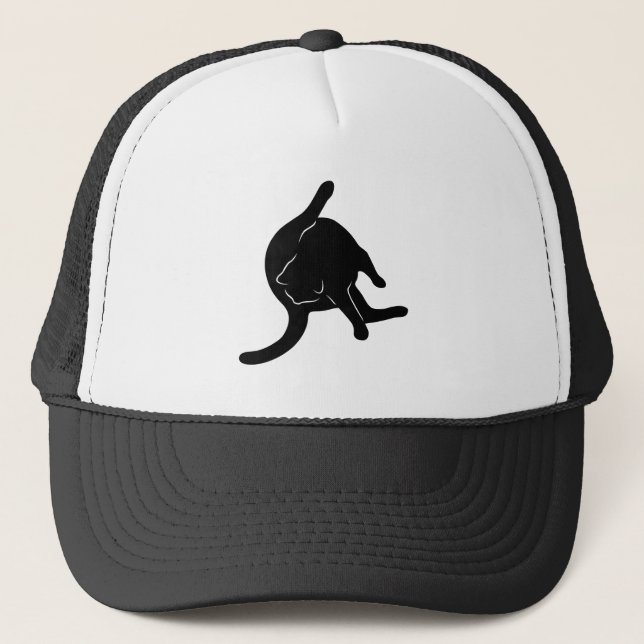 Casquette Chat léchant la silhouette de bout (Devant)