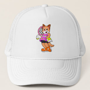 Casquette Chat Tennis avec raquette de tennis