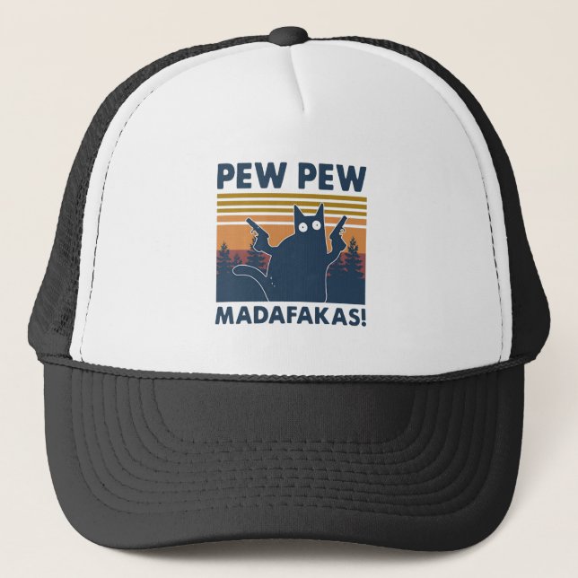 Casquette Chat vintage Pew Pew Madafakas (Devant)