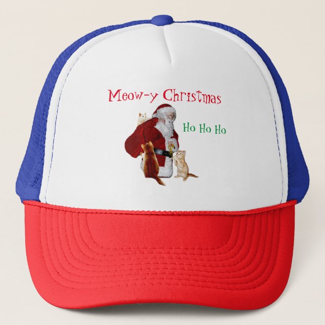 Casquette Chats et Père Noël (Devant)