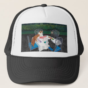 Casquette Chats jouant au Mahjong