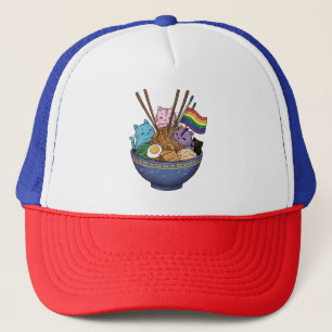Casquette Chats Ramen Drapeau Arc-en-ciel Anime Mois de la f