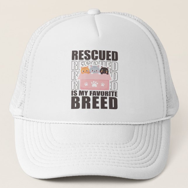 Casquette Chats secourus Abri animal race préférée (Devant)