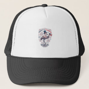 Casquette Chemise à motif de flamant patriotique gravure vin