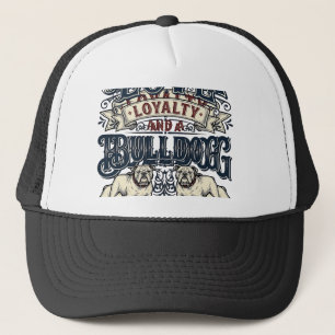 Casquette Chemise d'amour Bulldog Gravure vintage Citation d