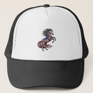 Casquette Chemise vectorielle de cheval cabré patriotique vi