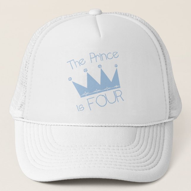 Casquette Chemises et cadeaux Prince Crown 4th Birthday (Devant)