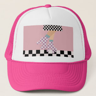 Casquette Chèques d'art moderne À damiers roulettes de patin