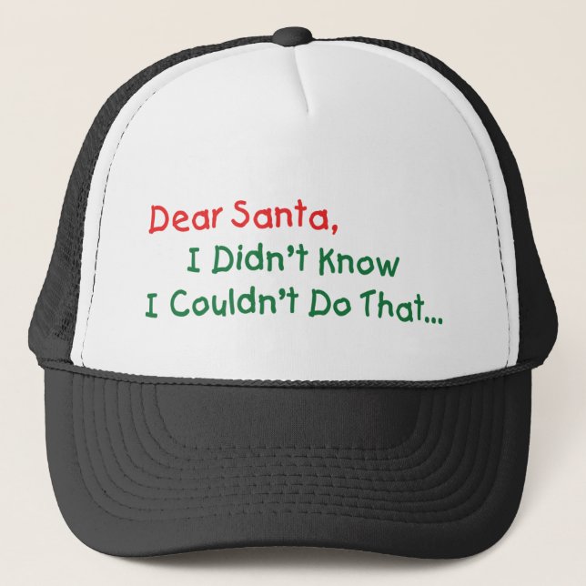 Casquette Cher Père Noël, je ne savais pas que je ne pouvais (Devant)