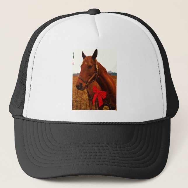 Casquette Cheval avec Bow rouge (Devant)