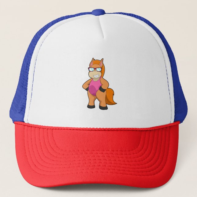 Casquette Cheval avec lunettes de soleil (Devant)