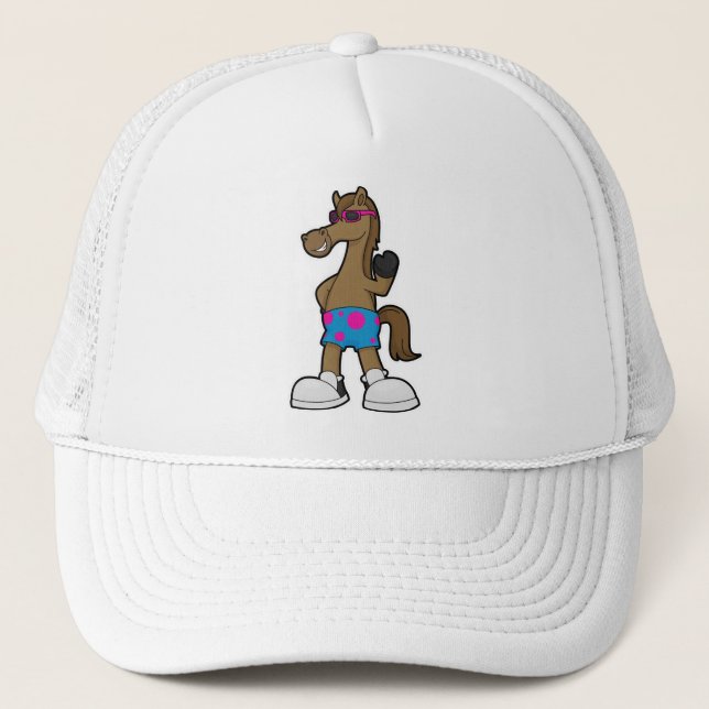 Casquette Cheval avec lunettes de soleil (Devant)