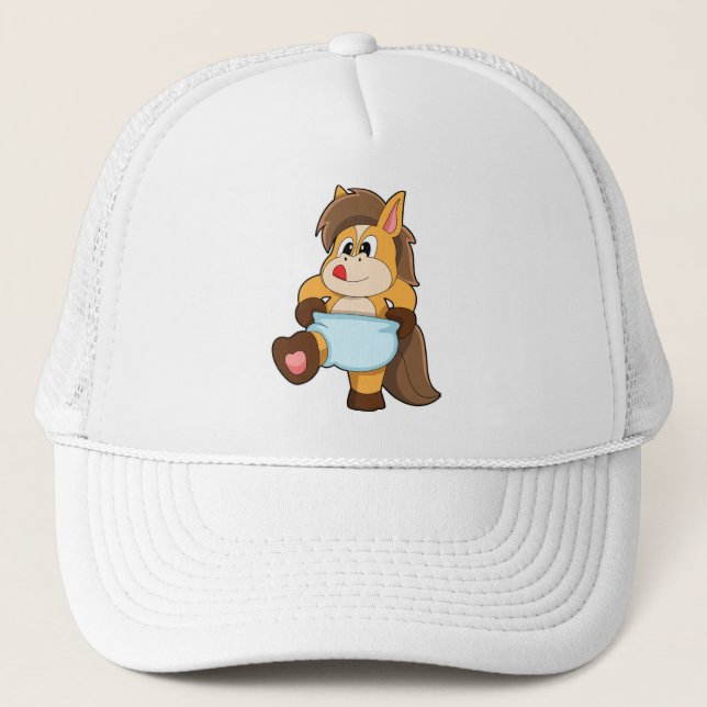 Casquette Cheval comme bébé avec couche (Devant)