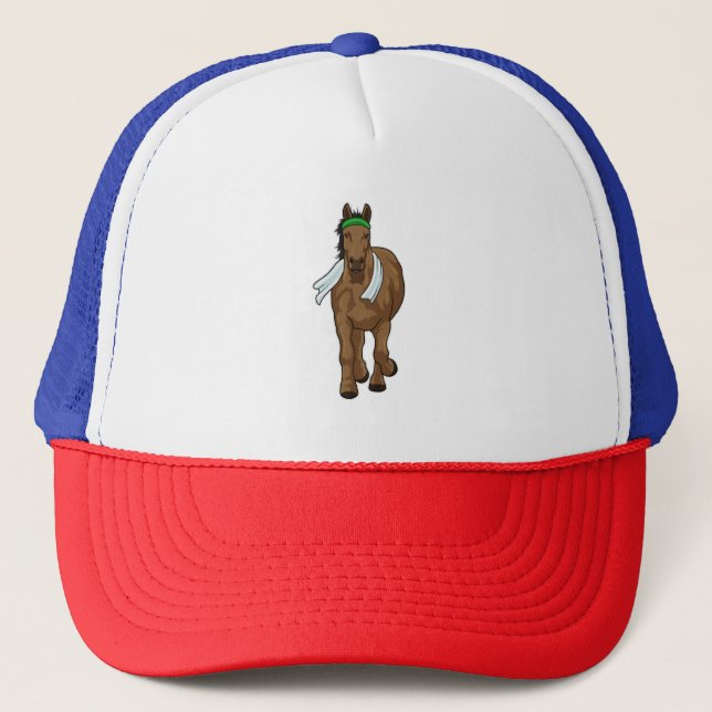 Casquette Cheval comme coureur avec serviette (Devant)