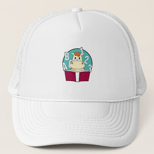 Casquette Cheval comme étudiant avec lunettes et livre (Devant)