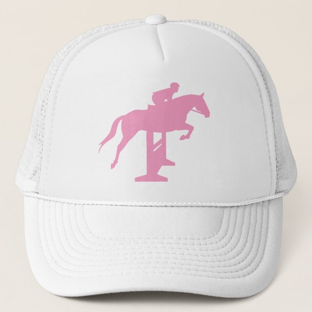 Casquette Cheval de pullover de chasseur et cavalier (rose) (Devant)