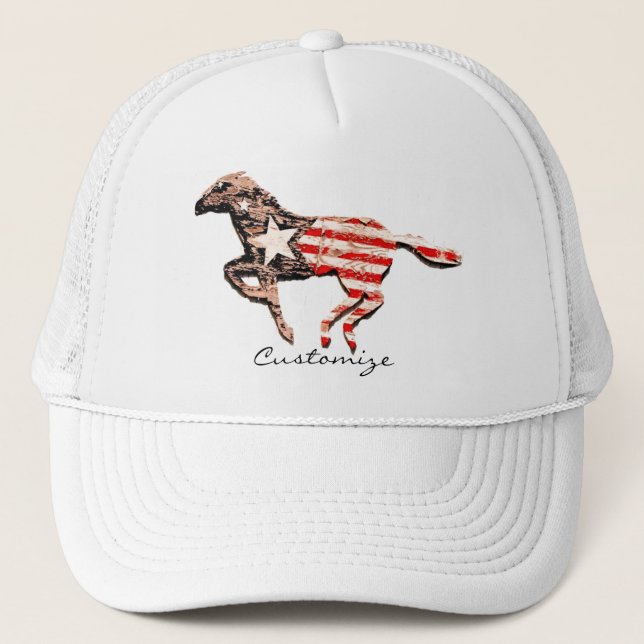 Casquette Cheval du drapeau américain qui court Thunder_Cove (Devant)