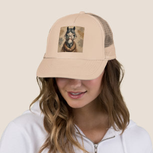 Casquette Cheval élégant avec lunettes - Art Vintage amusant