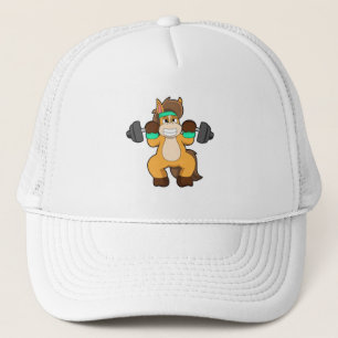 Casquette Cheval en Bodybuilder avec Barbell