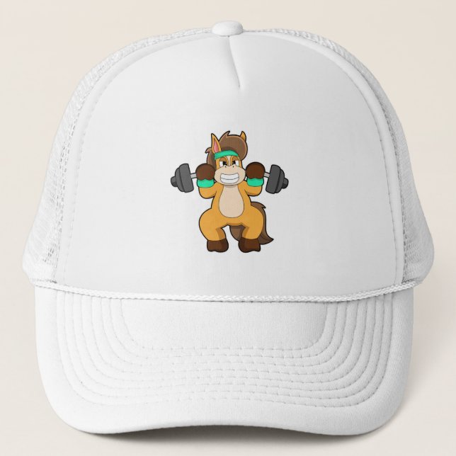 Casquette Cheval en Bodybuilder avec Barbell (Devant)