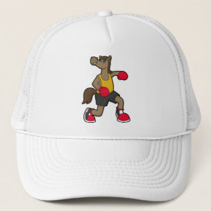 Casquette Cheval en boîte avec gants de boxe