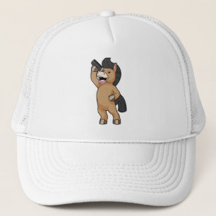 Casquette Cheval en coiffeur avec peigne