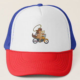 Casquette Cheval en Cowboy avec Lasso & Motorcycle