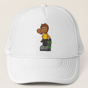 Casquette Cheval en Patinage avec Skateboard