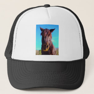 Casquette Cheval pourpre avec Bouche verte