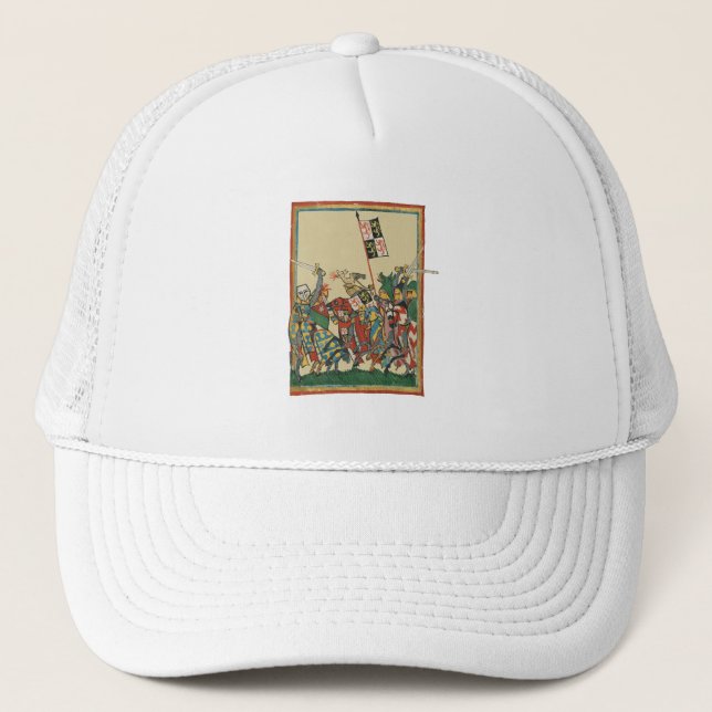 Casquette Chevalier Chargement, Manesse de Codex du XIVe siè (Devant)
