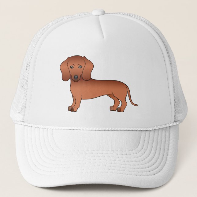 Casquette Cheveux courts rouges Dachshund mignon chien de de (Devant)
