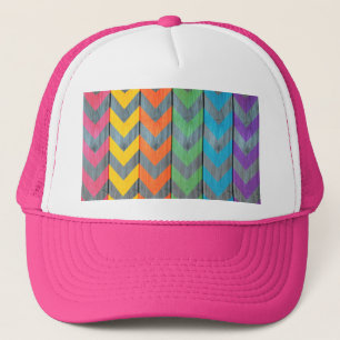 Casquette Chevron Motif On Wood Texture par Shirley Taylor