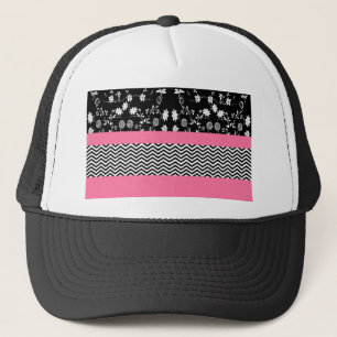 Casquette chevron rose