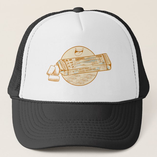 Casquette Chewing-gum parfumé à la sardine drôle poisson (Devant)