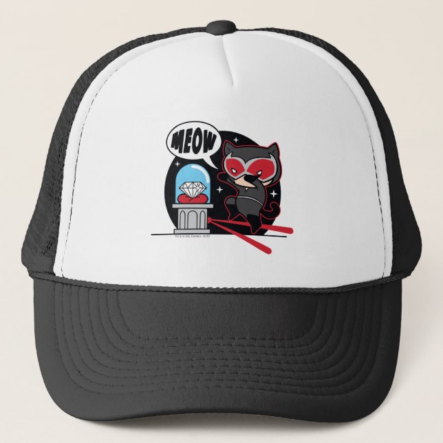Casquette Chibi Catwoman à voler un diamant (Devant)