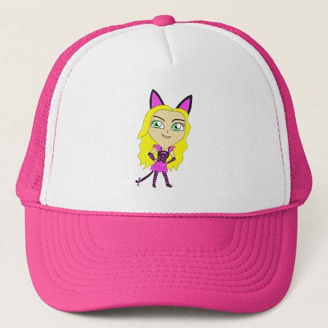 Casquette chibi chatte fille  (Devant)