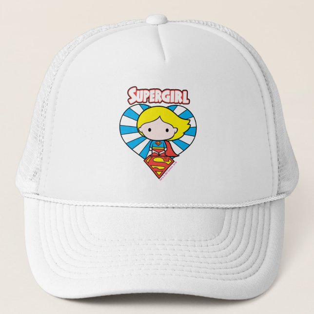 Casquette Chibi Supergirl Starburst Coeur et logo (Devant)