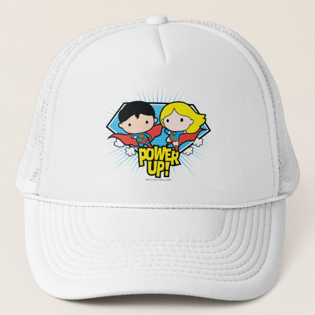 Casquette Chibi Superman & Chibi Supergirl Power Up! (Devant)
