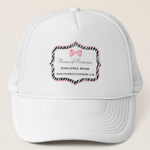 Casquette Chic Zebra Print Boutique Light True Pink Ribbon