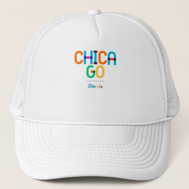 Casquette Chicago Illinois Mid Century, Pop Art, (Devant)