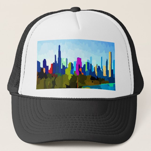 Casquette Chicago Illinois Skyline par Jon Baran (Devant)