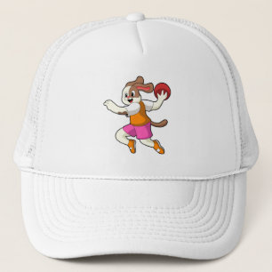 Casquette Chien à Handball joueur avec Handball