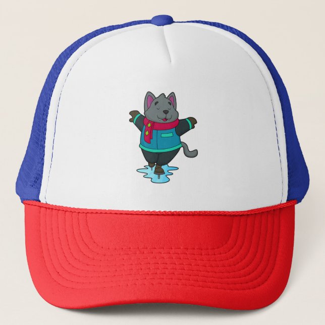 Casquette Chien à Patinage sur glace avec patins sur glace e (Devant)