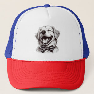 Casquette chien avec cravate arc rire
