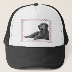 Casquette Chien avec de beaux coeurs