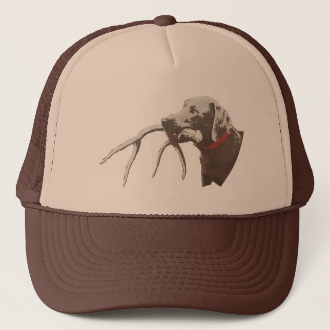 Casquette Chien avec l'andouiller de cerfs communs (Devant)