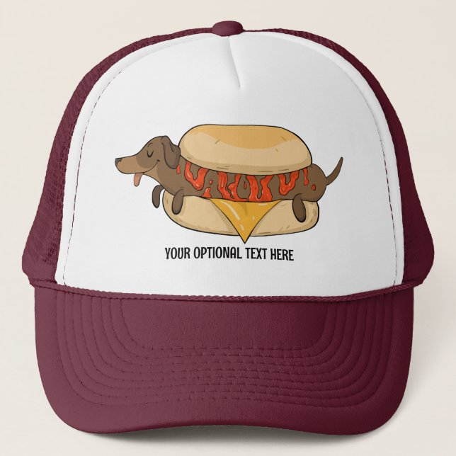Casquette Chien chaud de texte personnalisé (Devant)