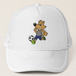 Casquette Chien comme joueur de football à Soccer